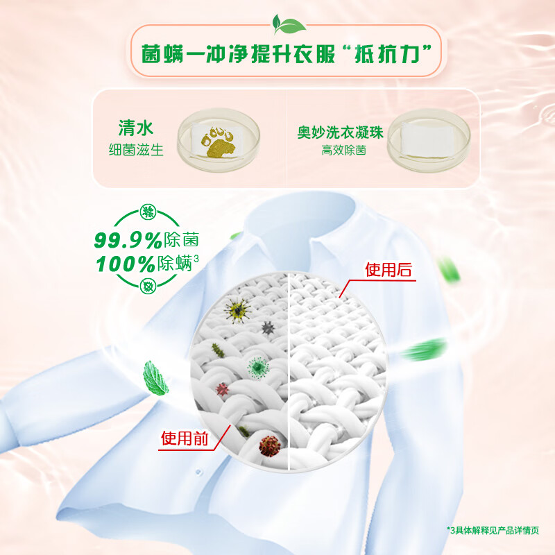 奥妙自然工坊白茶除菌洗衣凝珠 (400G)*2盒共100颗高清大图