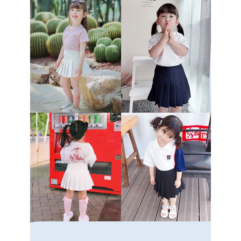 迪鲁奥（DILUAO)2021新款童装女童短裙春女孩百搭白百褶裙子表演儿童四季半身裙Sy图片