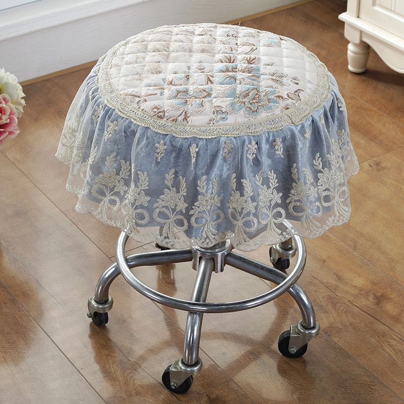 美帮汇蕾丝圆凳罩转椅罩椅子保护套椅子保护垫防滑垫子耐磨垫子屁垫餐