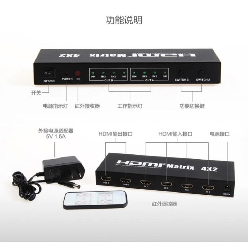 saikang 赛康 HDMI 切换分配器1.4版SK-Z412
