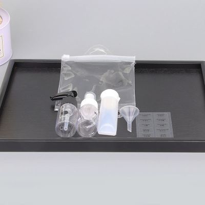 护肤品旅行分装瓶套装洗发水沐浴露水乳液小瓶子便携化妆品空瓶 袋装4件套-黑白