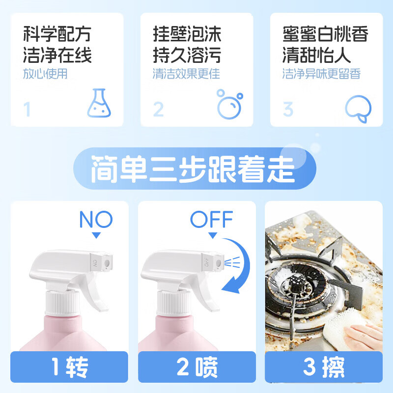 蓝漂Lampure多效合一厨房油污清洁剂400ml*2瓶高清大图