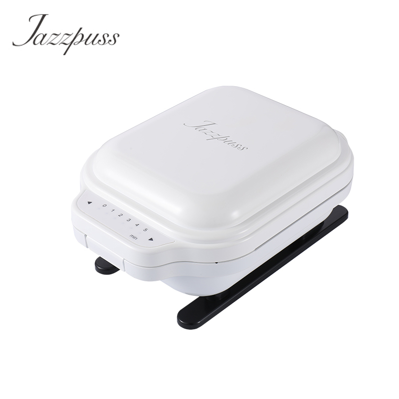 杰滋(JazzPuss)轻食机三明治炉早餐机家用小型定时华夫饼吐司压烤机JQ600(白)(标配三明治)+华夫饼+猫爪