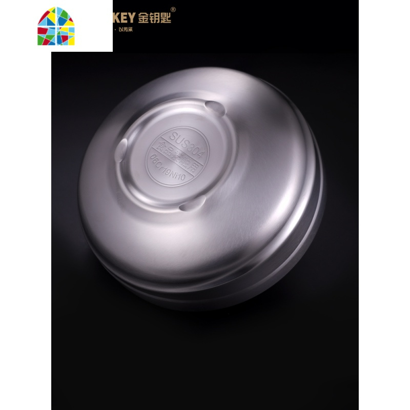 304不锈钢碗大碗汤碗吃面碗家用双层防烫大号成人韩式饭碗 fenghou