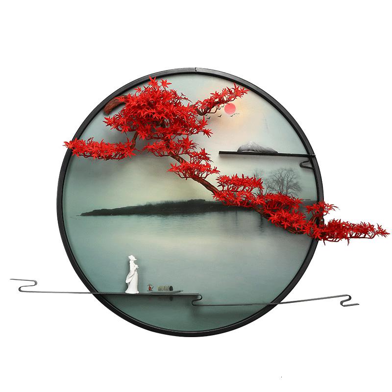 美帮汇新中式迎客松现代简约家用北欧装饰客厅沙发背景墙装饰画壁画挂画高清大图