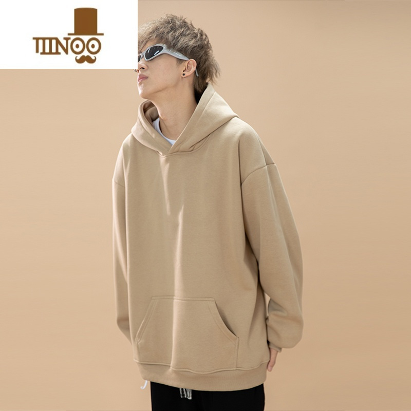 YANXUCOURSEMYS 520克2023春款纯色百搭连帽卫衣休闲男