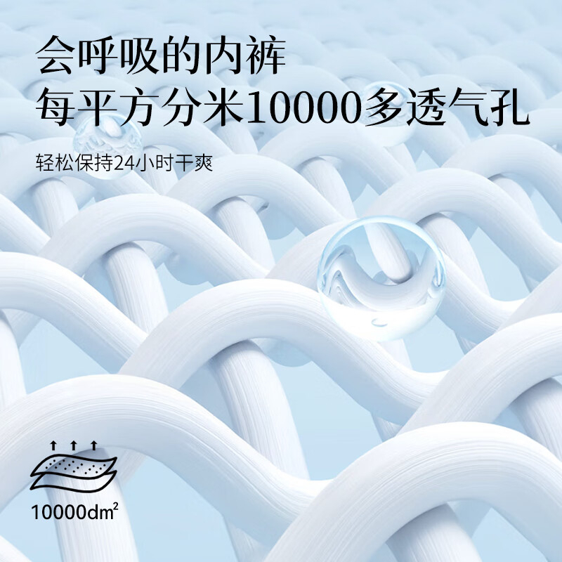 Freego-商旅款一次性女士XL码纯棉内裤白色5条装 F4A002W07003-S高清大图