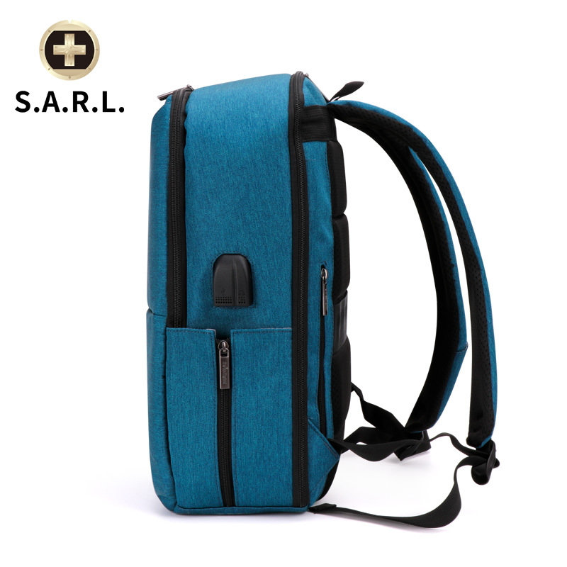 S.A.R.L商务双肩电脑包15.6英寸笔记本时尚潮流旅行包大容量SW-58016蓝色