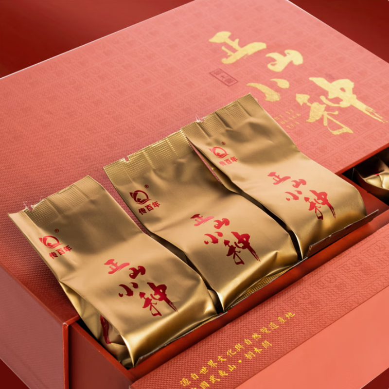 传百年茶叶 正山小种茶 武夷山红茶 精美礼盒装 135克/盒(5g*27泡)高清大图
