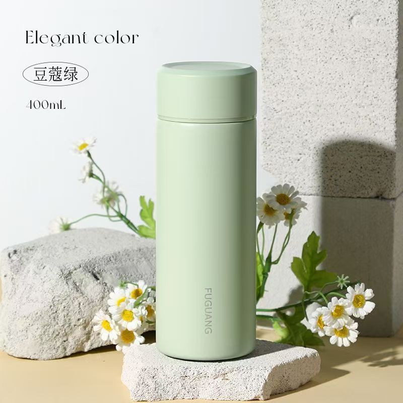 富光保温杯女士高档不锈钢医用316内胆绿色400ml高清大图