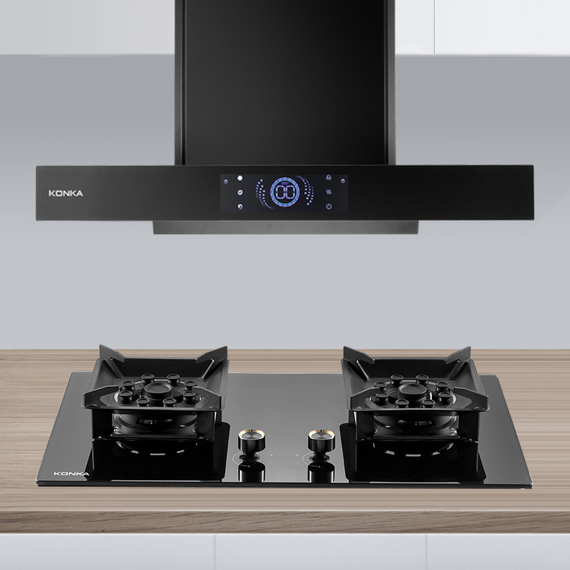 康佳konka抽油烟机燃气灶套装欧式大吸力挥手智控自动清洗定时台灶k