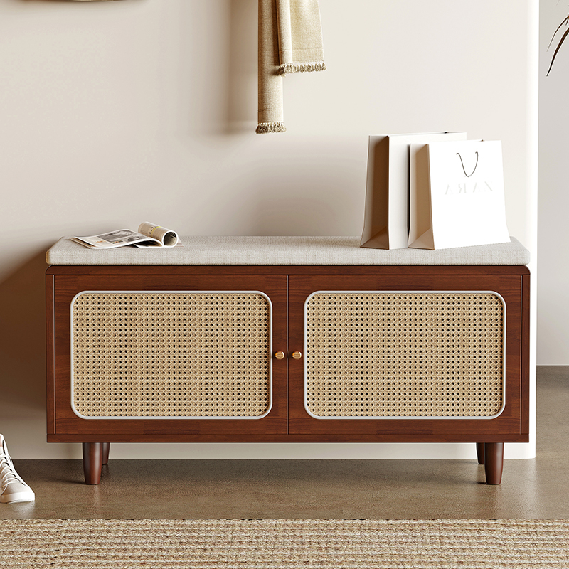 一米色彩北欧实木换鞋凳家用收纳鞋柜一体式简约鞋架可坐式穿鞋凳