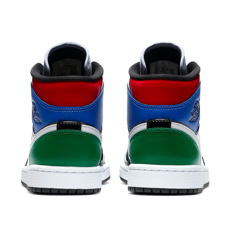 Air Jordan 1 Mid AJ1 乔1 中帮 彩色拼接篮球鞋 CV5276-001