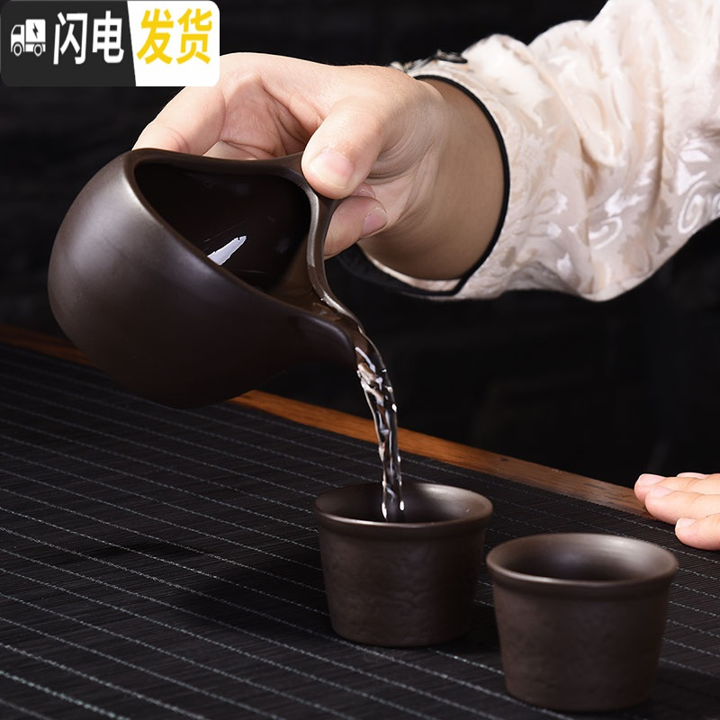 三维工匠懒人防烫自动茶具套装家用紫砂泡茶器茶壶茶杯茶海茶道配件 V款窑变傲成9件套简装