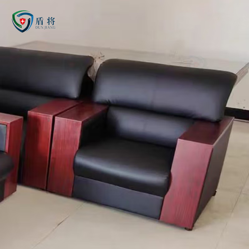 盾将 简约2人位皮质单人会客沙发1+1+茶几 茶几组合DJK-PSF高清大图