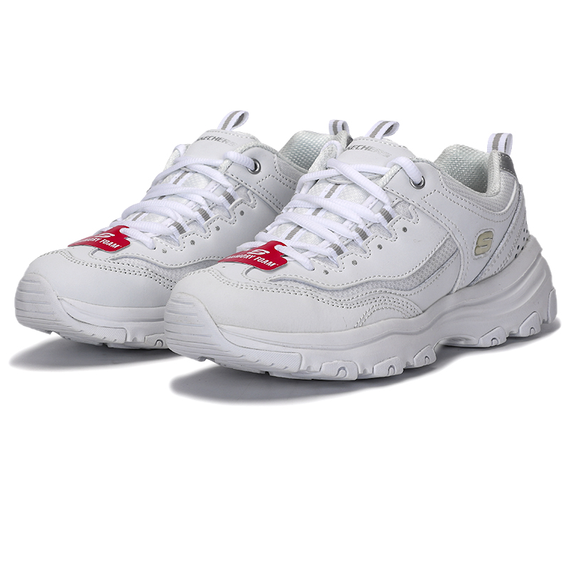 Skechers斯凯奇女鞋新款时尚耐磨厚底增高运动熊猫鞋运动休闲鞋88888250-WHT ZP高清大图