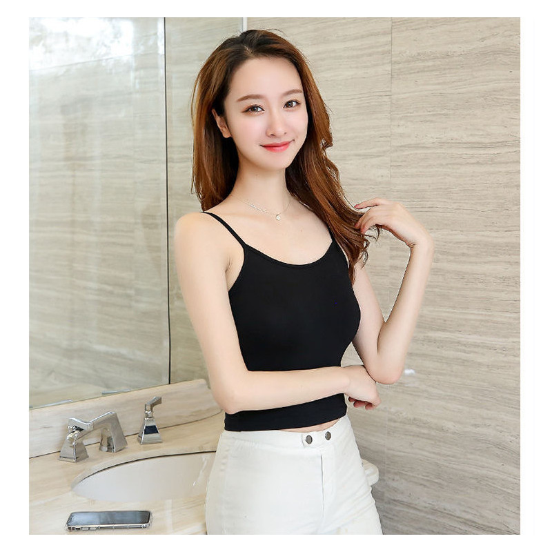 莫代尔棉吊带背心女打底衫短款美背小吊带衫修身性感内搭内衣女