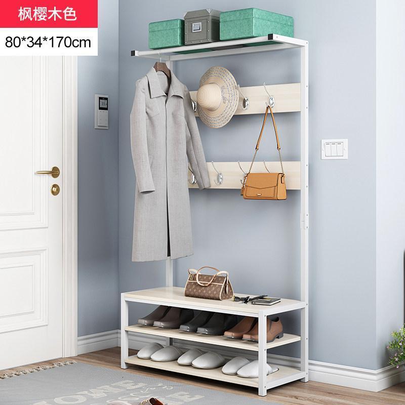 多功能鞋架收纳衣帽架家用简易口经济型鞋柜多层窄口可坐鞋架_1_988_770 枫樱木色-80x34x170cm