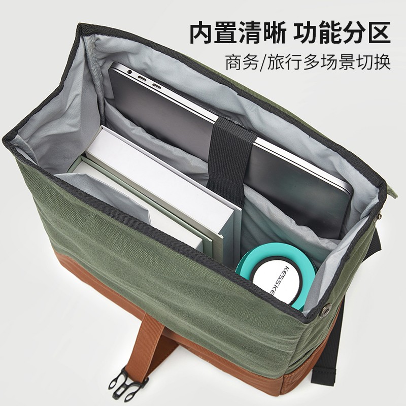 笑梦歌生活过得去双肩包MG8003青春绿轻便旅行高颜值双肩包高级感小众通勤高清大图