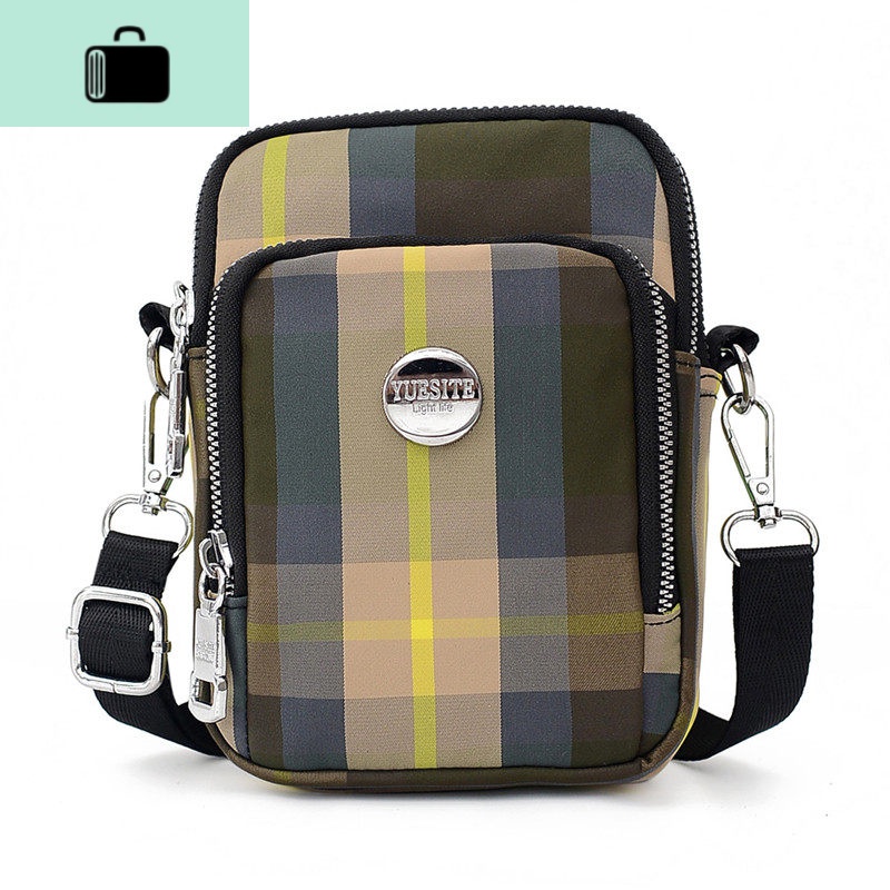 新款女包迷你小包包单肩包尼龙布斜挎包手机零钱包潮流帆布小挎包NEWLAKE 卡其色【BRYST98003】