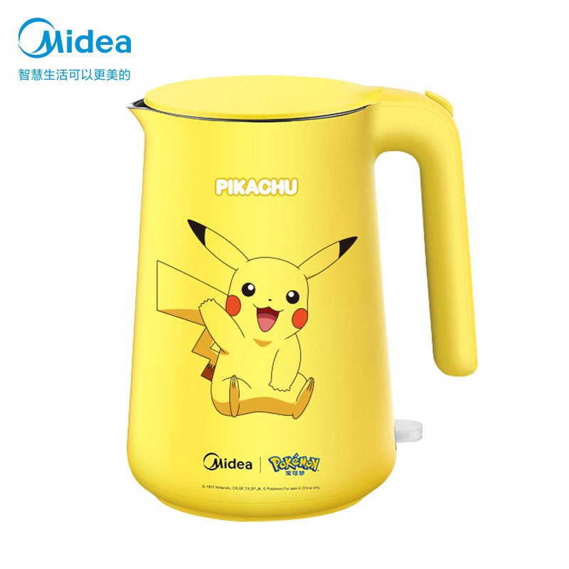 美的(Midea)电水壶皮卡丘电热烧水壶家用自动断电开水壶泡茶专用智能烧水器微笑皮卡丘MK-SH15E202PK