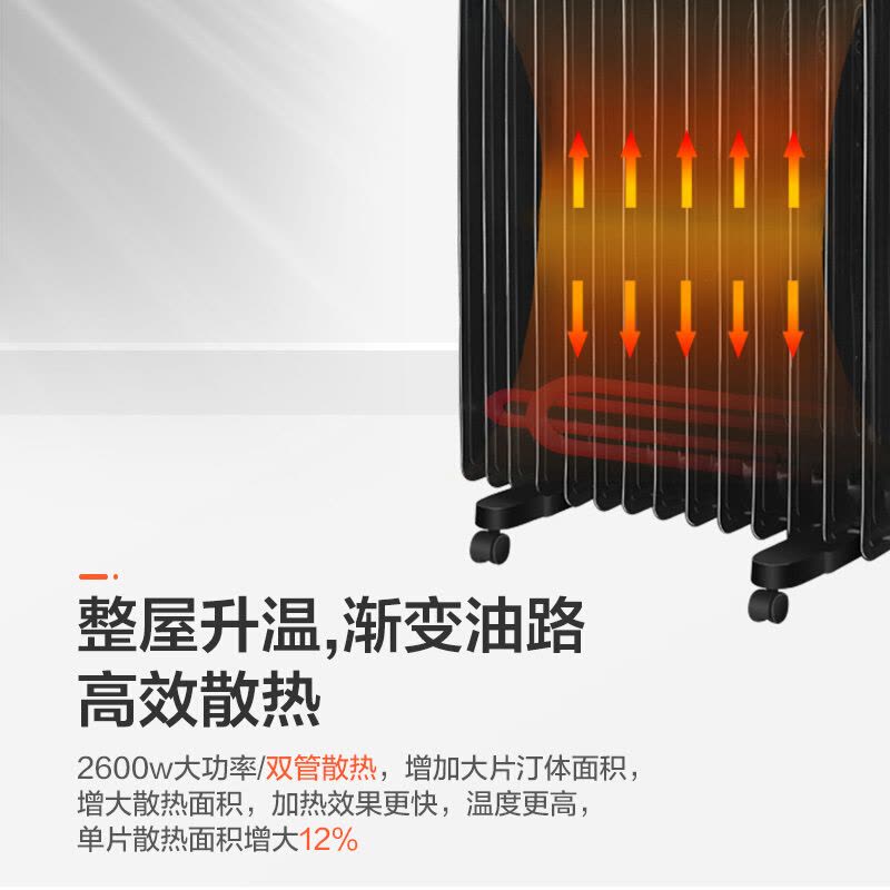 格力(GREE)取暖器 NDY23-S6026 电油汀家用电暖器片15片油丁防烫速热暖风机加湿干衣电暖气图片