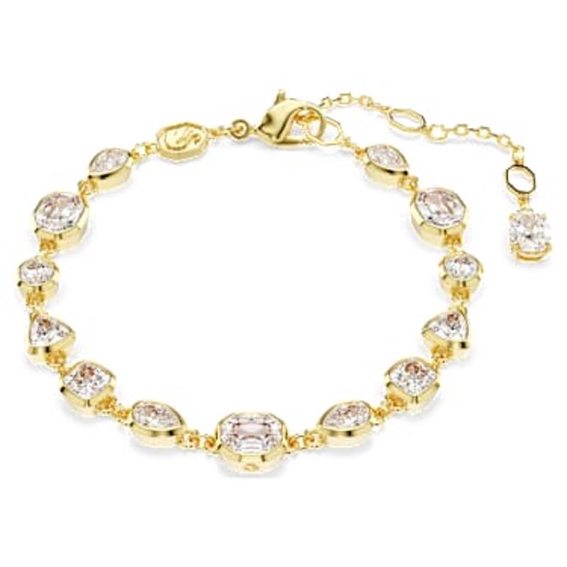 Swarovski 金色镀层手链施华洛世奇仿水晶镶嵌可调节潮流饰品