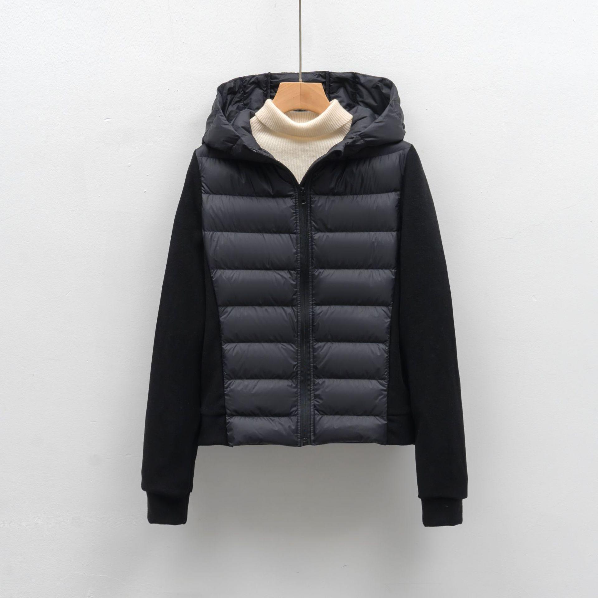 90鹅绒短款轻薄女款连帽修身羽绒服健身户外运动羽绒外套_027635高清大图