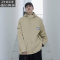 SUNTEK工装夹克男加肥加大码潮牌胖子连帽外套宽松上衣服春秋款日系复古夹克