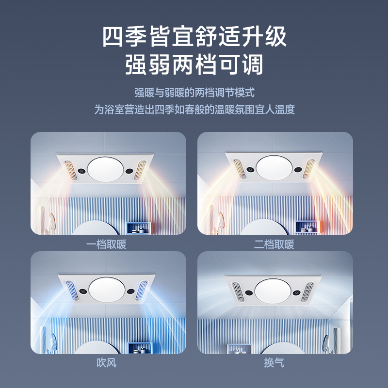 飞雕浴霸灯风暖排气扇照明一体暖风机吹风浴室卫生间集成吊顶取暖灯顶排气吸顶嵌入式高清大图