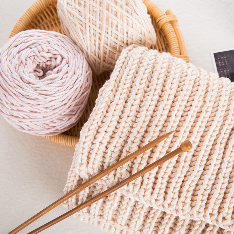 黛青手工diy编织送男友女自织围巾毛线团粗线球情人牛奶棉材料包