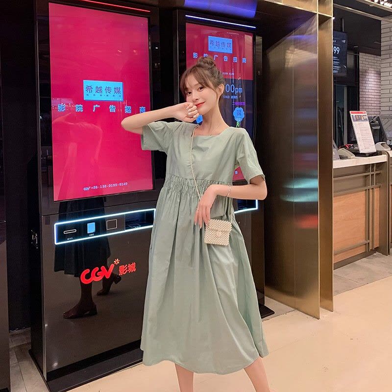 迪鲁奥(DILUAO)孕妇装夏装外出2021新款孕妇连衣裙中长款时尚潮妈孕妇套装夏季宽松透气孕妇裙子图片