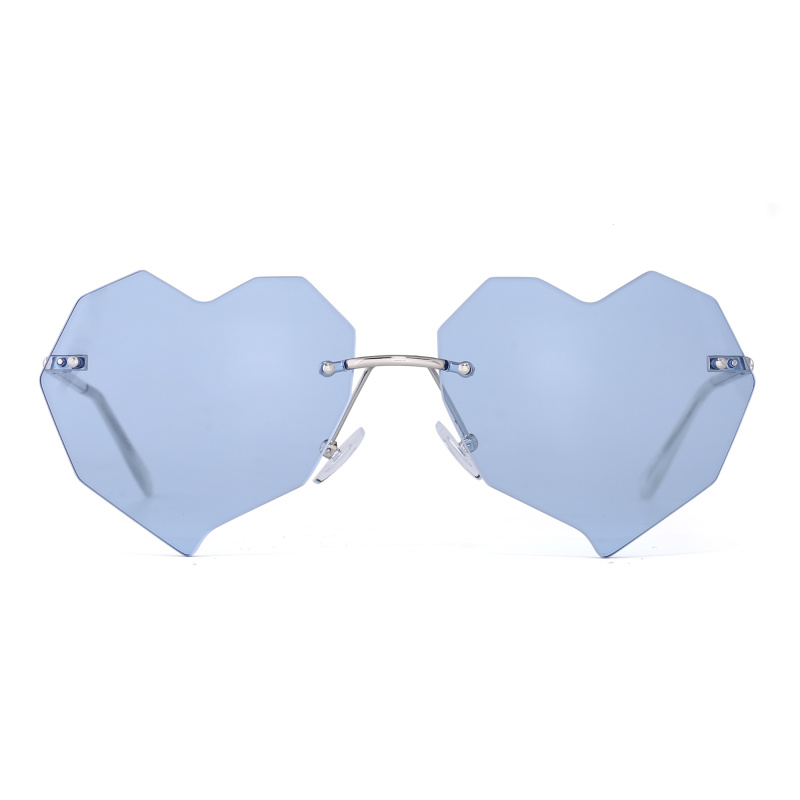 JIM HALO太阳镜女款男款时尚ins风街拍网红同款炫彩心形镜片新款防辐射金属框潮墨镜ZT3506