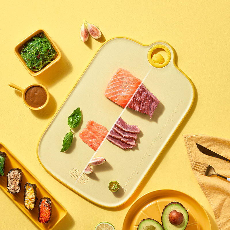 炊大皇小黄鸭菜板家用抗菌霉塑料案板厨房辅食切菜水果双面砧板 抗菌菜板-中号【肉肉鸭鸭板】