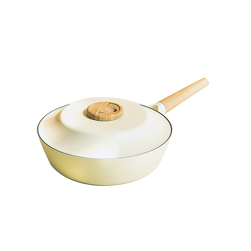 三禾 DunDun不粘深煎炒锅28cm暖阳黄 LJ28T8