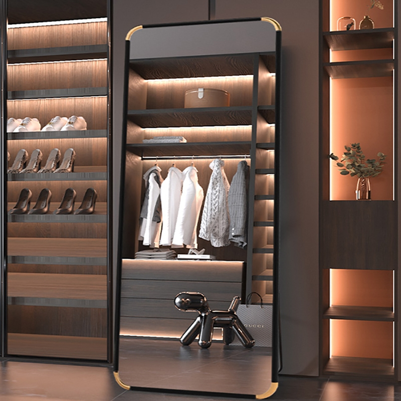 轻奢衣帽间立体镜子闪电客壁挂式全身穿衣镜落地镜家用卧室试衣镜装饰