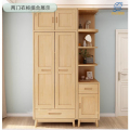 点云星辰全实木衣柜卧室收纳柜家用组合衣橱挂衣柜转角柜-QS08#两门衣柜+顶柜+角柜880*600*1965mm原木色