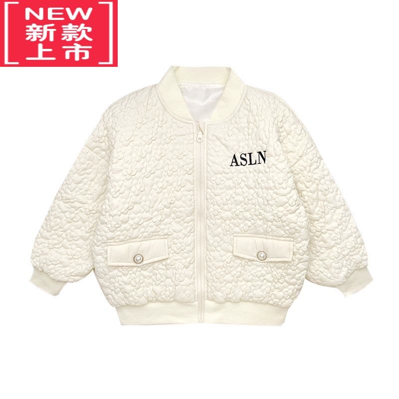 可莉允女童棉服冬季轻薄宝宝秋冬装2022新款棒球服休闲童装儿童夹棉外套图片