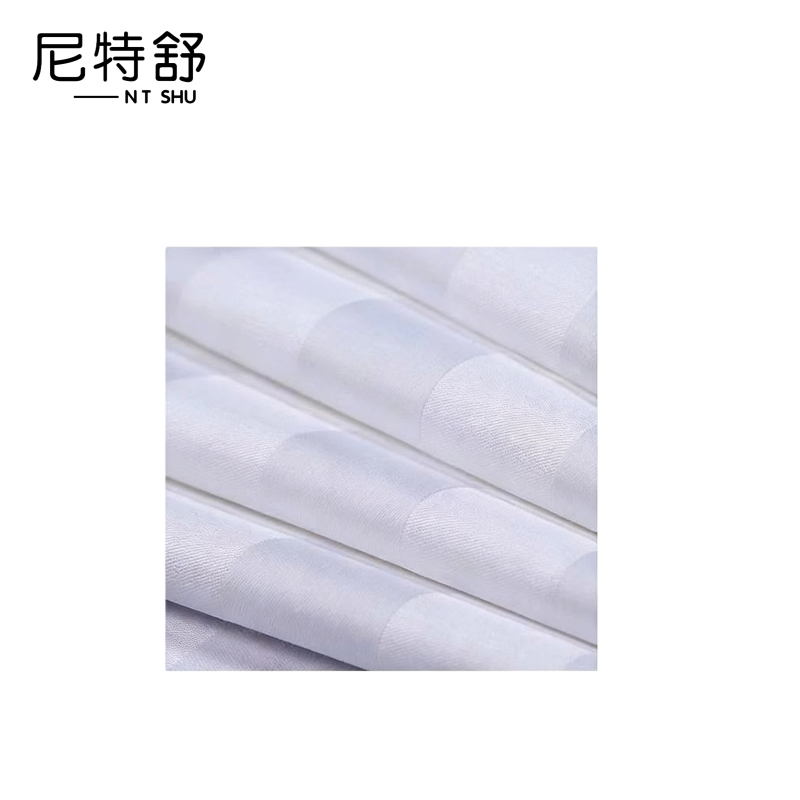 尼特舒 白色缎条纯棉布 (白色)/幅宽1650mm/ 米高清大图