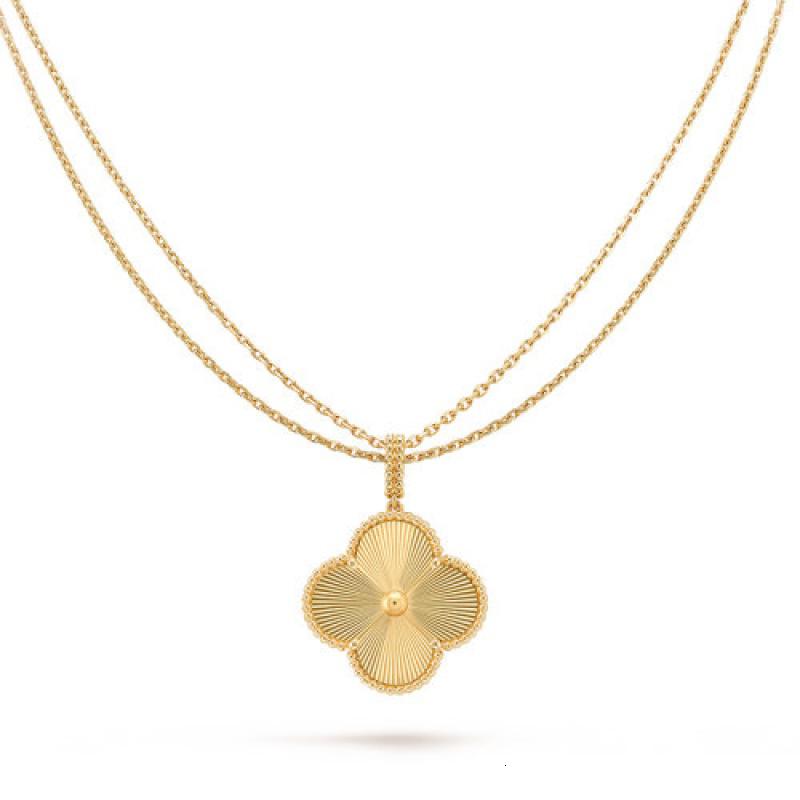 arpels/梵克雅宝 magicalhambra经典系列 18k金金拉丝长款四叶草项链