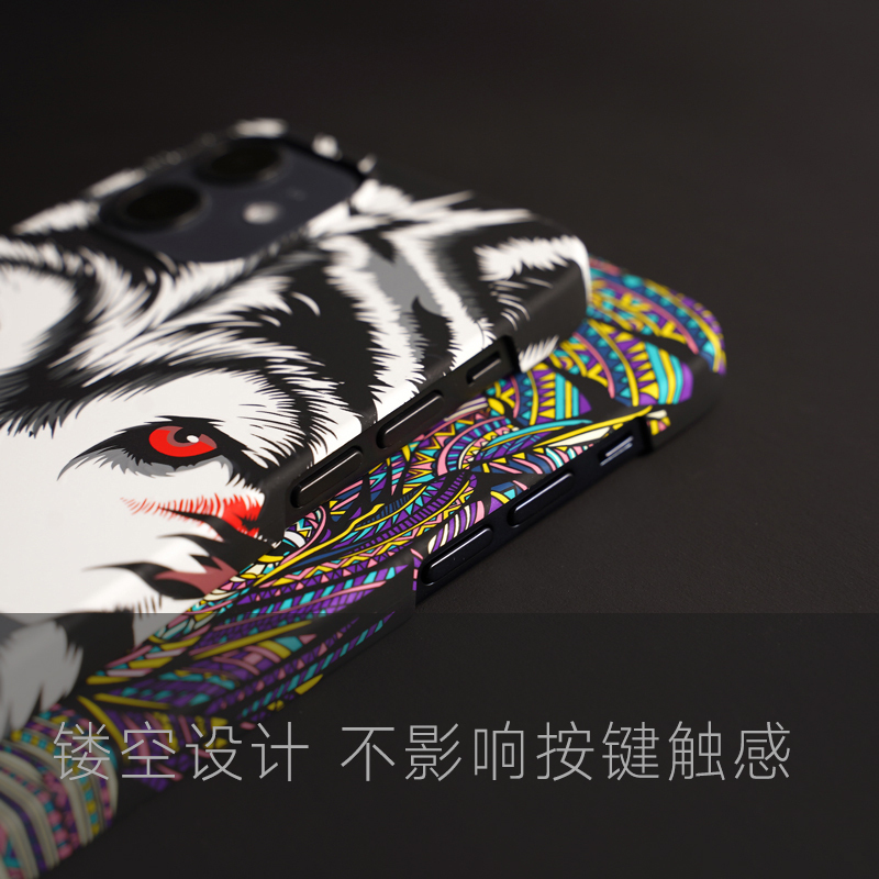 魅爱琳 苹果13手机壳iPhone13/mini/Pro/Max保护套外壳 卡通动物磨砂半包硬壳 轻薄夜光浮雕 复古潮壳