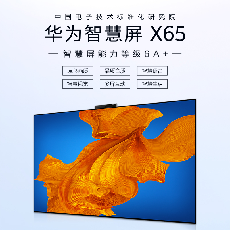 华为智慧屏X65 PLAT-760 65英寸4K HDR超高清人工智能OLED液晶全面屏电视 6+128GB AI摄像头