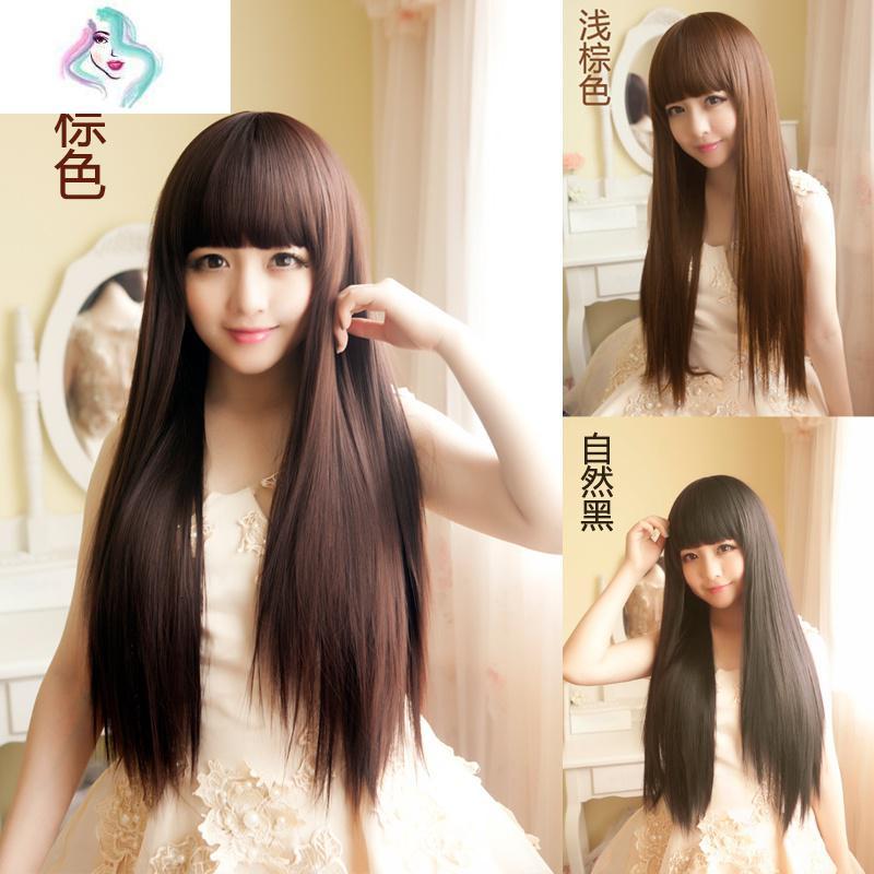 假发女长假发套长发长直发长假发直发修脸女士假发自然你那么美自然黑