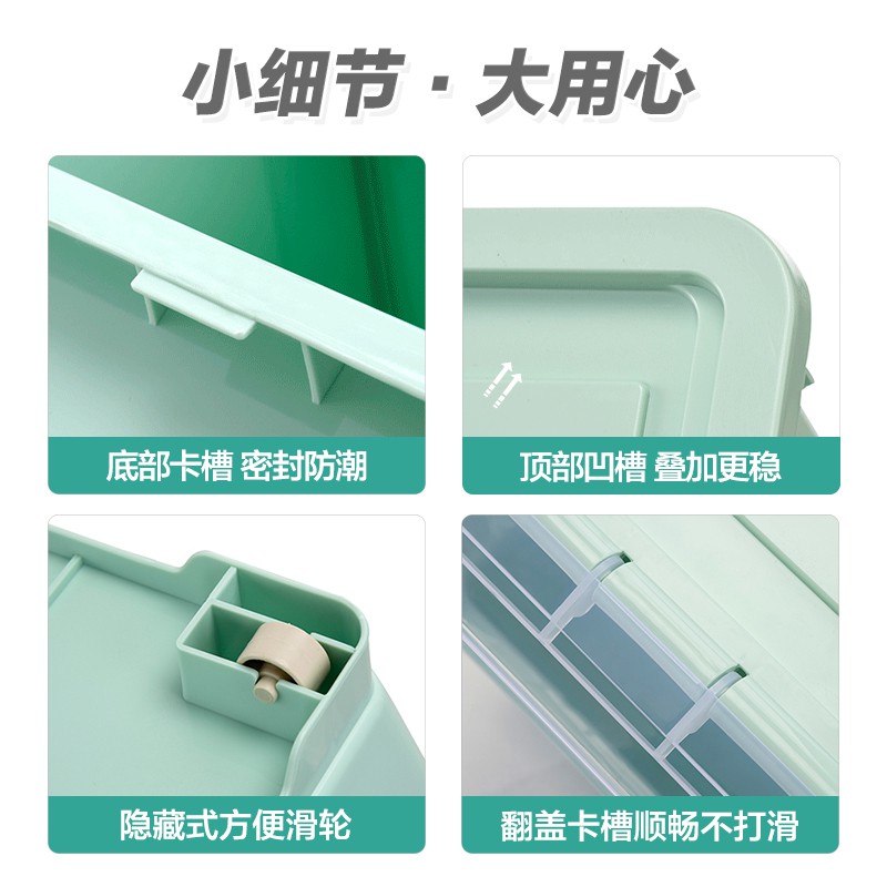 前开式收纳箱透明儿童玩具储物箱加厚塑料侧开式宿舍衣柜整理盒子 三维工匠高清大图