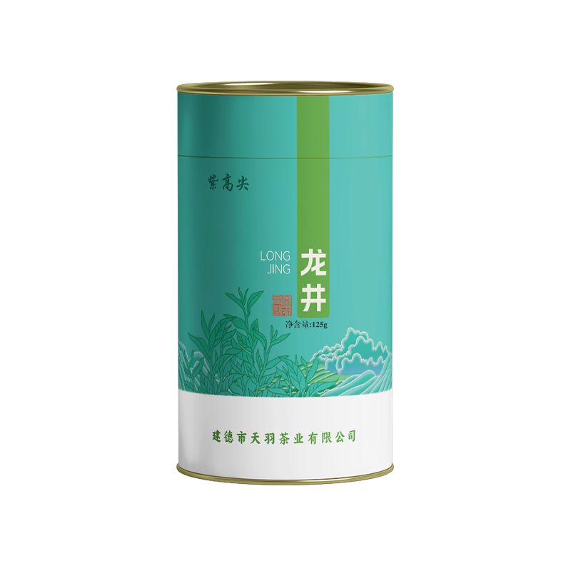 紫高尖一级雨前龙井茶125g罐装高清大图
