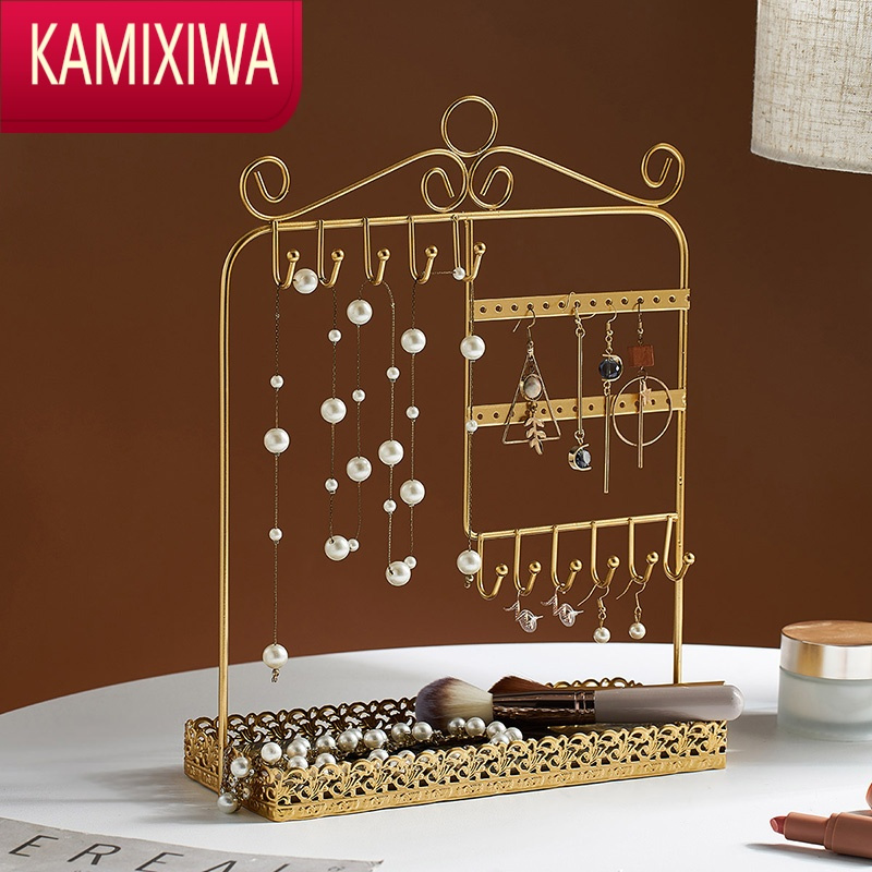 kamixiwa轻奢ins风耳环架子展示架网红创意梳妆台饰品首饰盒收纳盘小