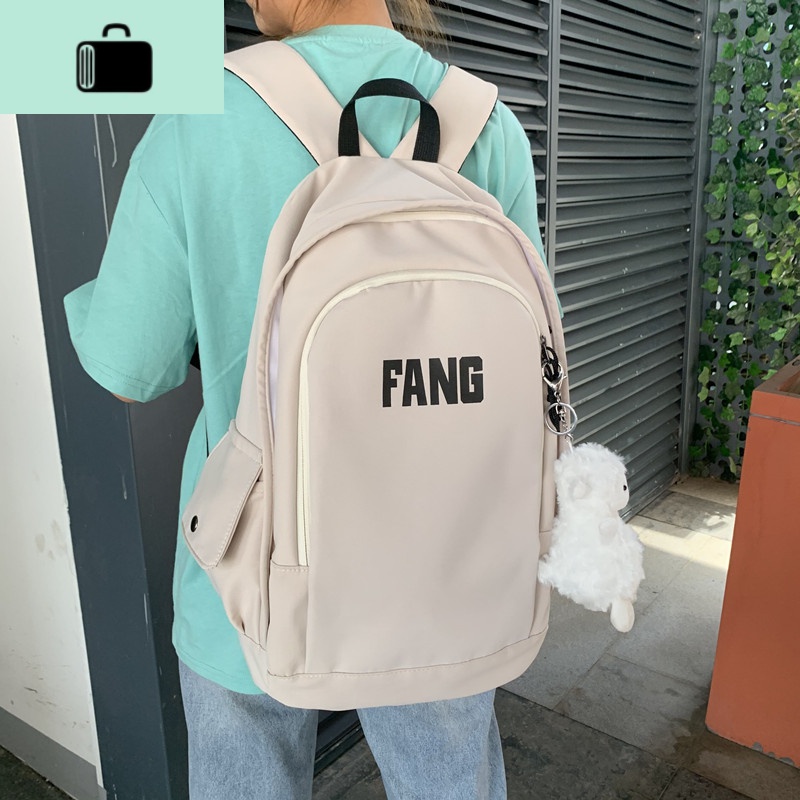 书包女原宿ulzzang 高中学生森系背包初中生简约百搭大容量双肩包NEW LAKE高清大图