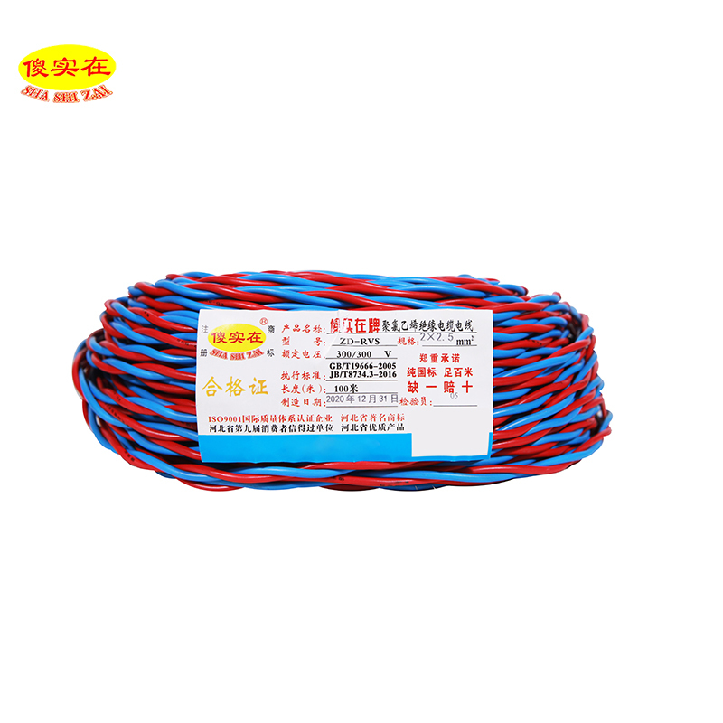 傻实在(SHASHIZAI) 电线 国标阻燃胶质线 100米 ZD-RVS 2*2.5 盘
