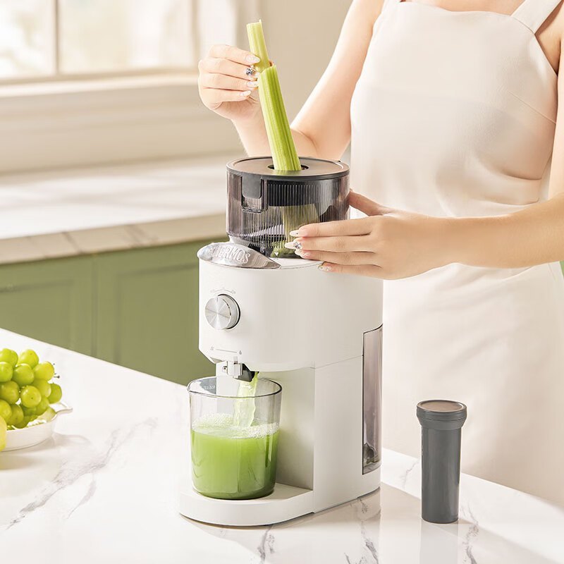 膳魔师果蔬原汁机家用榨汁机全自动多功能大口径果汁机EHA-2108A 乳白色高清大图