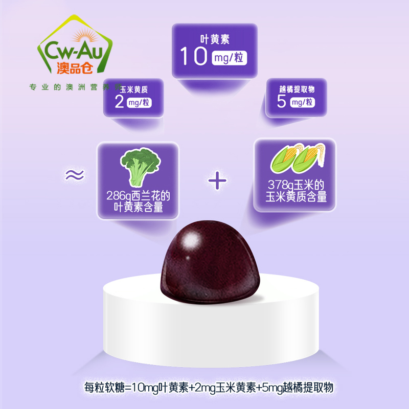 Nature’s Way 佳思敏 成人叶黄素护眼软糖软胶囊 60粒 1瓶 含欧洲越橘玉米黄质 澳洲进口高清大图
